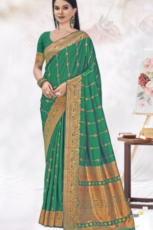 Divine Green Color Fancy Silk Saree