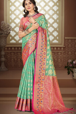 Lavish Pista Green Color Soft Silk Saree