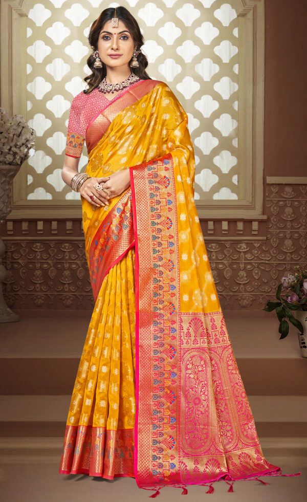 Lavish Yellow Color Soft Silk Saree