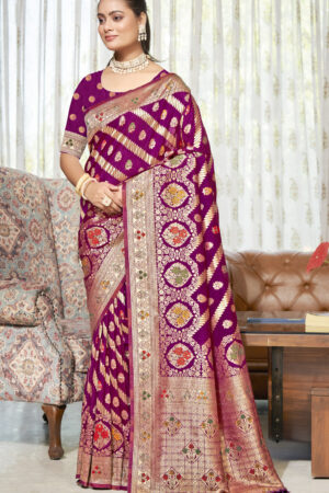 Soulful Purple Color Fancy Silk Saree