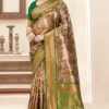 Vintage Teal Green Color Fancy Silk Saree