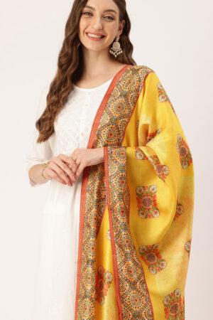 Appealing Yellow Color Art Silk Dupatta