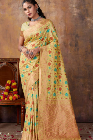 Admirable Yellow Color Silk Saree
