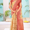 Stunning Cream Color Organza Saree