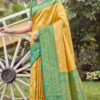 Excellent Yellow Color Banarasi Silk Saree