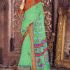 Beautiful Green Color Formal Wear Printed Saree